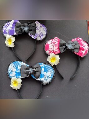 Hawaiian Polynesian Mouse Ear Headbands with Bows